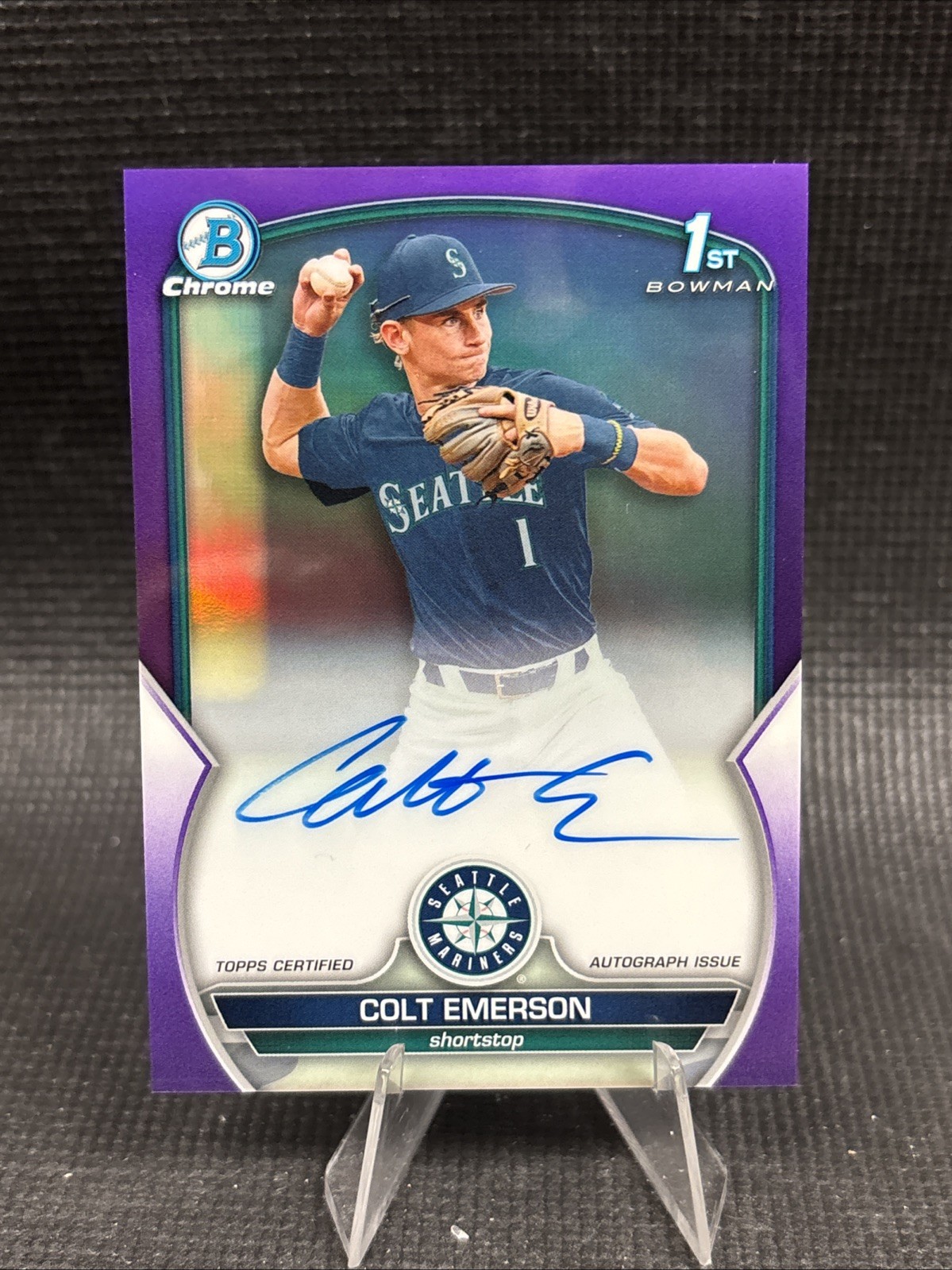 Colt Emerson 2023 Bowman Chrome Draft Purple Refractor Auto Autograph 1st #/250