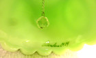 VTG WESTMORELAND JADEITE MILK GLASS 6" BELL SIGNED B SANDERS 1979 FLORAL MOTIF — photo 5
