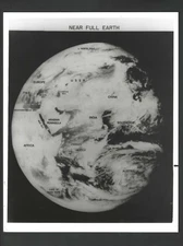 NASA Official Near Full Earth Lunar Orbiter Photo -  67-H-1432  October 1967
