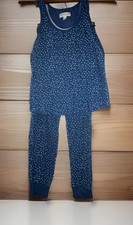 Karen Neuburger Live Love Lounge Outfit Nvy Blue  White Polka Dot Sz small