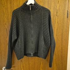 Sarah Pacini Strickjacke grau Onesize Reissverschluss Taschen