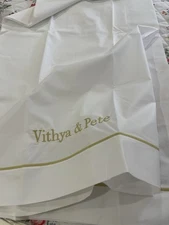 $248 Matouk Italy New 2pc King Cases Bergamo 500TC Percale Giza-87 MONO yellow