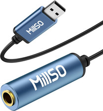 USB to 1/4 Jack Audio Adapter Type-A to 6.35Mm Female TRS Headphone Aux Adapter