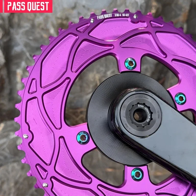 Juego de bielas de bicicleta de grava de carretera 110BCD 42T-56T 11-12S Foto 4 de 4