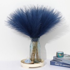 Blue Pampas Grass Decor 30 Pcs 21.7 Inch Faux Pampas Grass Bulk Artificial Dr...