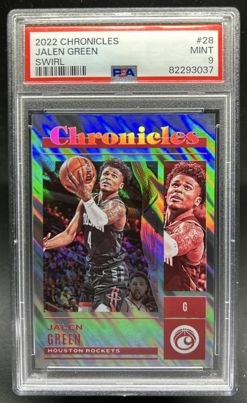 2022 Chronicles Jalen Green Swirl #/25 Rockets PSA 9 view 1