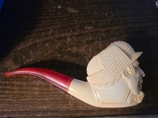 Ancienne pipe turque sculptée à la main SHERLOCK HOLMES écume de mer