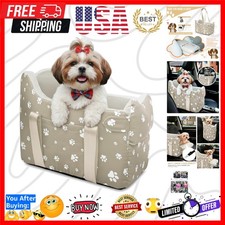 Dog Car Seat for Small Dogs Under 15 lbs Center Console Pet Carrier with Sa...