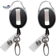 Retractable Badge Reel with Claw Clasp and Clip for Id Card Holders 2Pack