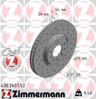 2X Bremsscheibe Sport Z Zimmermann 430.2607.52 FüR Opel Astra Zafira Family A05
