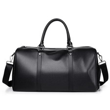 New Men Leather Duffel Travel Bag Carry On Gy...