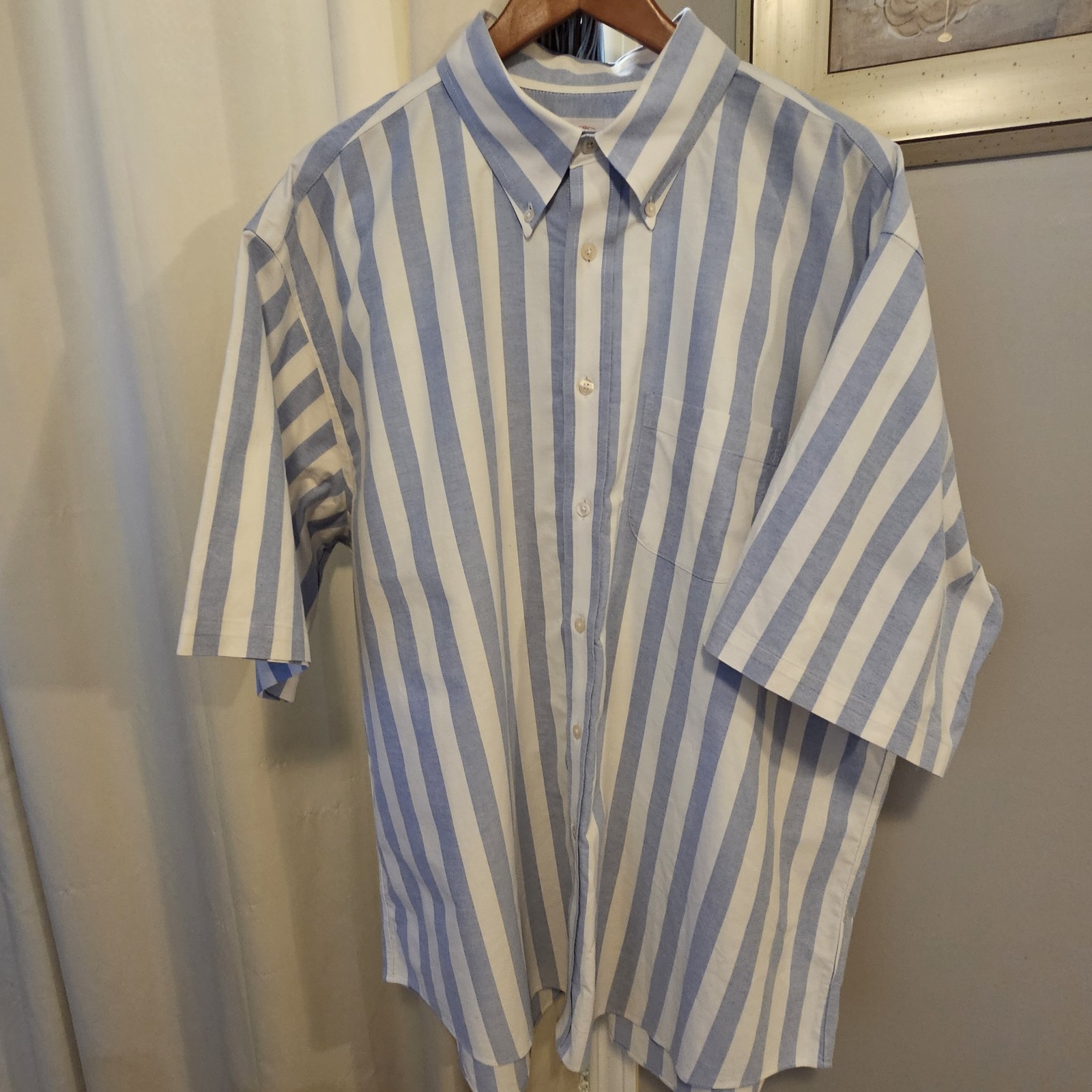 Brooks Brothers Mens XX Short Sleeve Madison 1818 Oxford Big Stripe Friday Shirt thumbnail 11