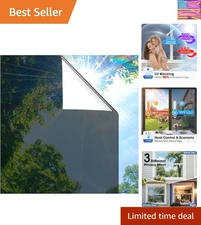 Dynamic One Way Window Film - 17.7 x 78.7 Inches, Daytime Privacy & Heat Control