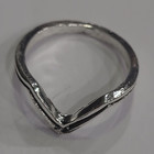 Silver Tone Stainless Steel Chevron Band Ring Size 6 No Stones — photo 1