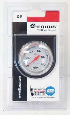 NEW - Equus 5244 5000 Series 2'' Mechanical Oil Pressure Gauge - White