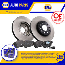 2x Vented Brake Discs and Pads Front NAPA NBK5005DP fits VW Audi Seat +