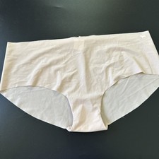 NWT Panties Victoria s Secret Beige Tagless Brief Hipster XL Open Gusset Stretch