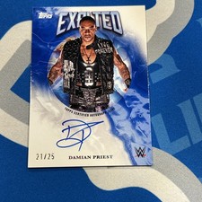 2025 Topps WWE Exalted Damian Priest Auto Blue /25 On Card Signature