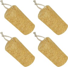 Natural Loofah Sponge 4 Packs , 6  Natural Loofah Exfoliating Body Scrubber E