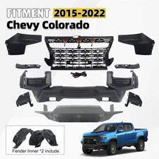 Front Bumper Cover Assembly Grille Kit For 2015-2022 Chevy Colorado ZR2