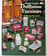 Plastic Canvas DOLLHOUSE FURNITURE Leaflet 3086 Vtg SC 1991 for Small Dolls