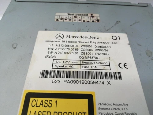 A2129069900 Sistema Audio/Radio Cd para MERCEDES-BENZ CLASE E (BM 207) CO 979970 - Imagen 2 de 9