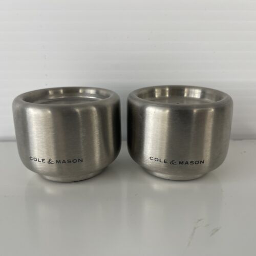 Cole and Mason Burley 1.5" Stackable Salt & Pepper Shakers Stainless Steel