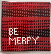 Set of 6 WINTER COTTAGE Holiday Note Cards 5" x 5" - "BE MERRY"