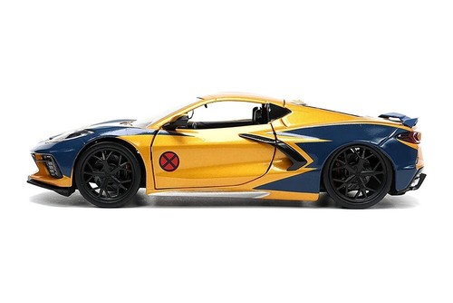 Marvel X-Men Chevrolet Corvette Stingray w Wolverine Figure Jada Diecast 8" 1:24 - Picture 10 of 13