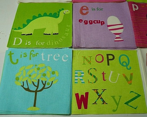 Bundle of 76 Alphabet Fabric Cotton Squares - Picture 4 of 4