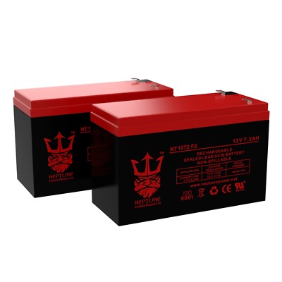Neptune 12V 7.2AH SLA Battery Replacement for Leoch DJW12-7.2 F2 - 2 Pack