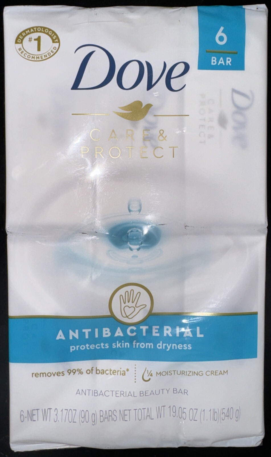 6 barras de jabón antibacteriano en barra Dove Care & Protect, 3,17 OZ