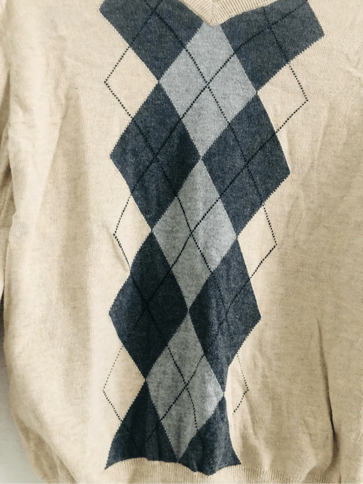 Place мальчиков свитер v шеи размер M бежевый/серый - Изображение 2 из 4