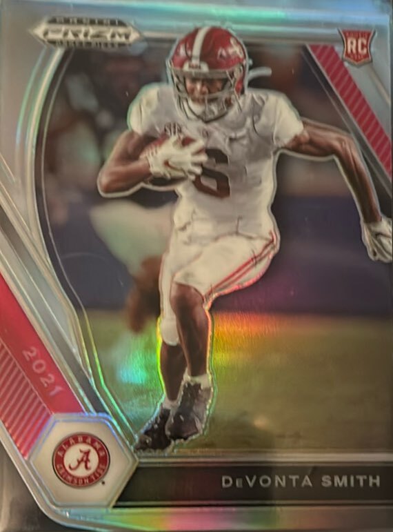 2021 Panini Prizm Draft Picks Collegiate #101 DeVonta Smith- Alabama Silver