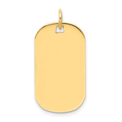 Real 14kt Yellow Gold Plain .009 Gauge Engraveable Dog Tag Disc Charm