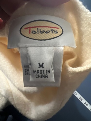 Cárdigan Talbots de lana marfil con bordado floral mediano - Imagen 5 de 11