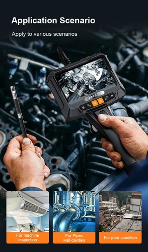 360° Steering Industrial Endoscope Camera Screen Dual Lens Inspection Borescope - Picture 21 of 25