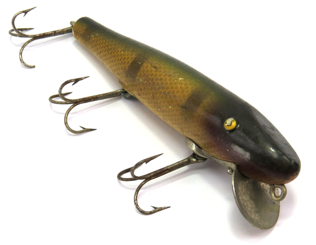 Paw Paw Pike Minnow Vintage Tack Eye Wood Fishing Lure, Wide Paw Paw Pike Minnow Vintage Tack Eye Wood Fishing Lure, Wide