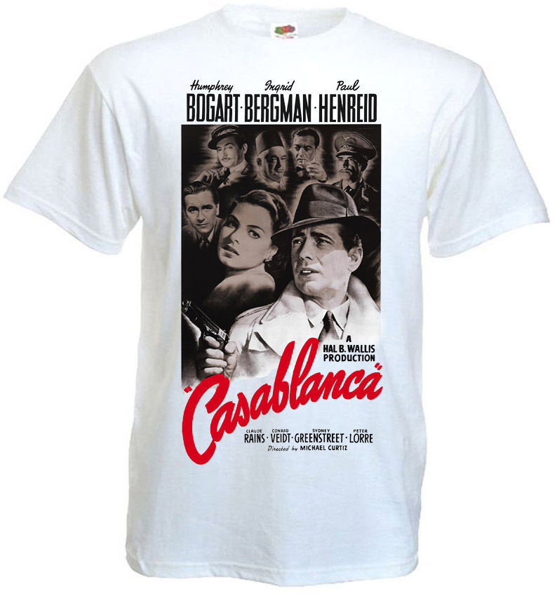 CASABLANCA Movie Poster T shirt white all sizes | eBay 