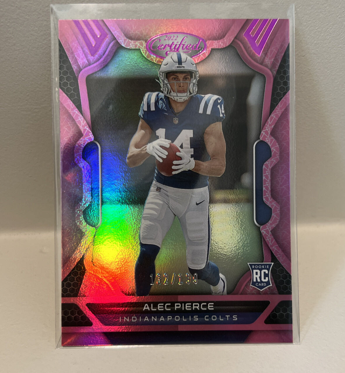 2022 PANINI CERTIFIED ALEC PIERCE PINK RC ROOKIE /199 INDIANAPOLIS COLTS KS