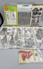 Recollections New in Package Crafts Clear Rubber Cling Stamps 8 Sets Christmas