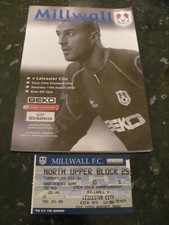 MillwallV Leicester City 14th August 2004 Programme/Ticket signed  Andy Townsend