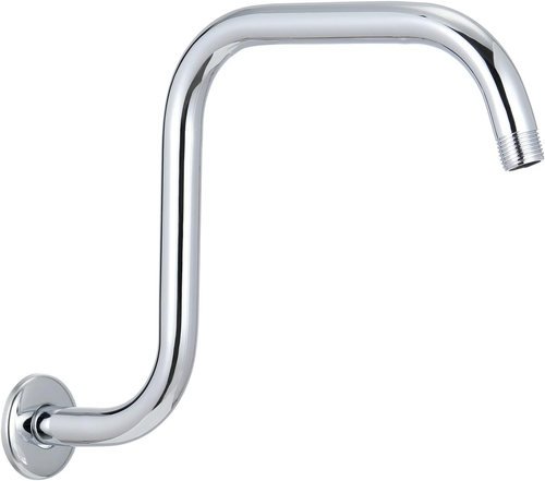 13 Inch Shower Head Extension Arm with Flange, S Shaped Shower head Riser Pipe - Picture 10 of 12