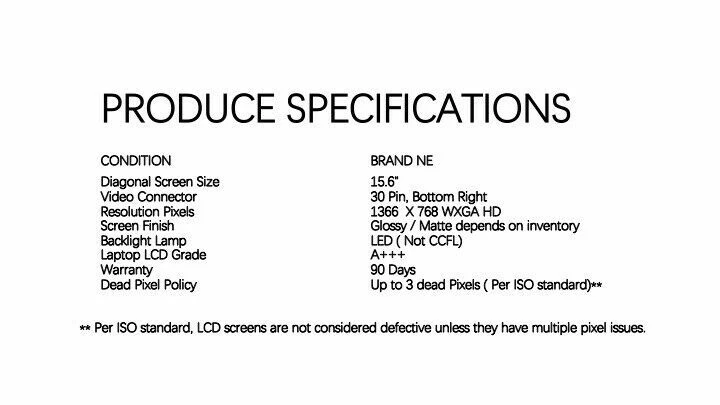 NEW 15.6" HD LED DISPLAY SCREEN  FOR COMPAQ HP SPS 842645-LD1 - Image 4 of 4