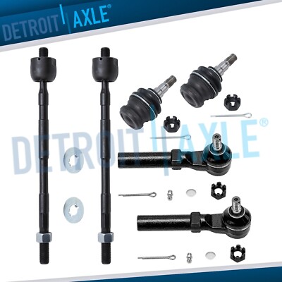 Front Lower Ball joints Inner Outer Tie Rods Kit for 1998 - 2001 Subaru Impreza