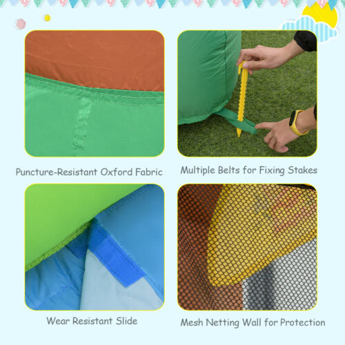 Inflatable Jungle Bounce House w/ Dual Slides Climbing Wall Jumping Area - Picture 10 of 10