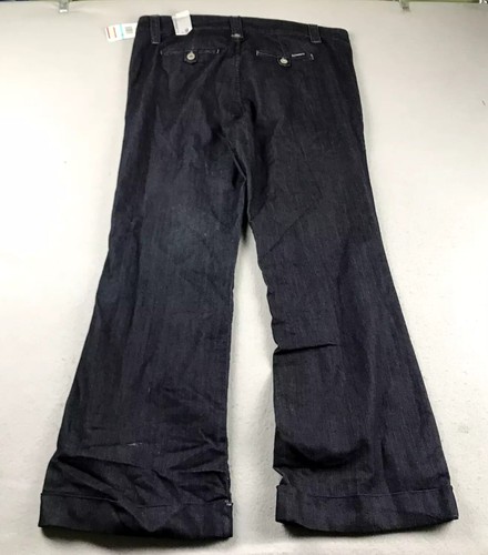 Z Cavaricci Jeans Womens 16 Blue Denim Flat Front Flared High Rise Cuffed NWT - Picture 5 of 12