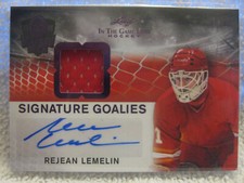 2022 Leaf ITG Used Men: Signature Goalies Purple /30 Rejean Lemelin #SG-RL1 Auto