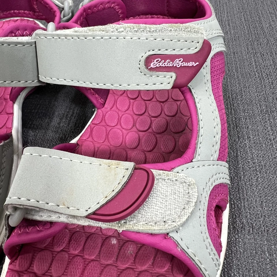 Sandalias Eddie Bauer Madison con Tiras Gancho y Lazo Rosa Caliente Gris Niña Talla 1 Foto 3 de 4