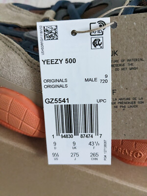 adidas Yeezy 500 Enflame Kanye West Brown Orange Blue GZ5541 Men's